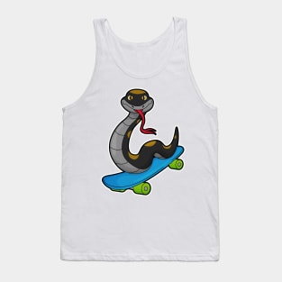 Snake as Skater with Skateboard Tank Top